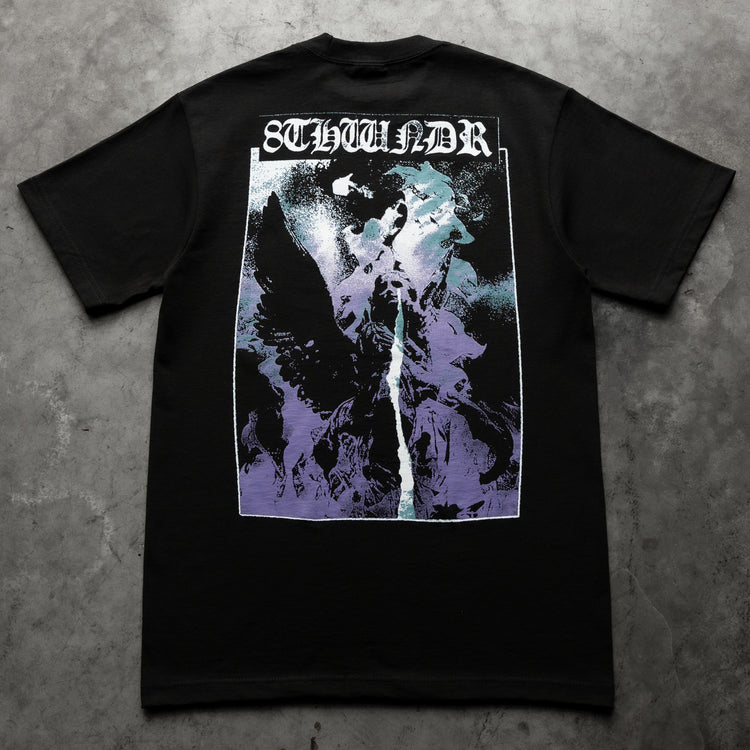 WEEPING ANGEL TEE BLACK — concrete full back
