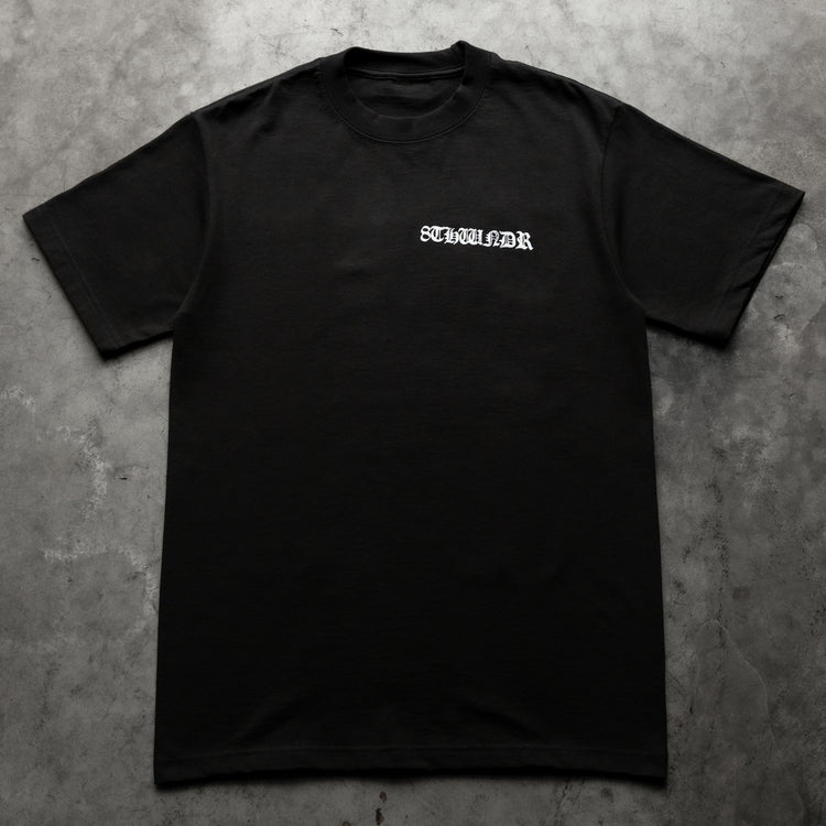 WEEPING ANGEL TEE BLACK — concrete full front