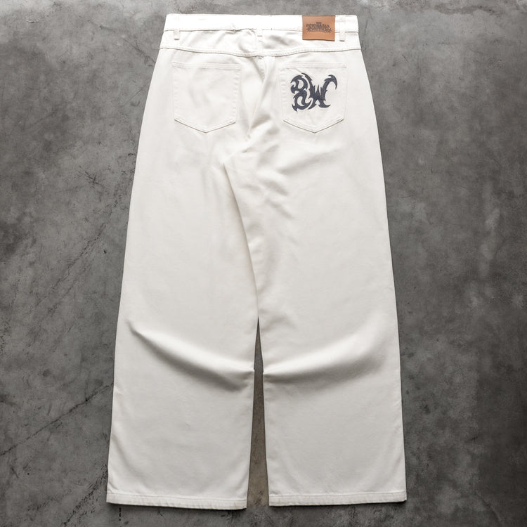8W TRIBAL BAGGY JEANS WHITE