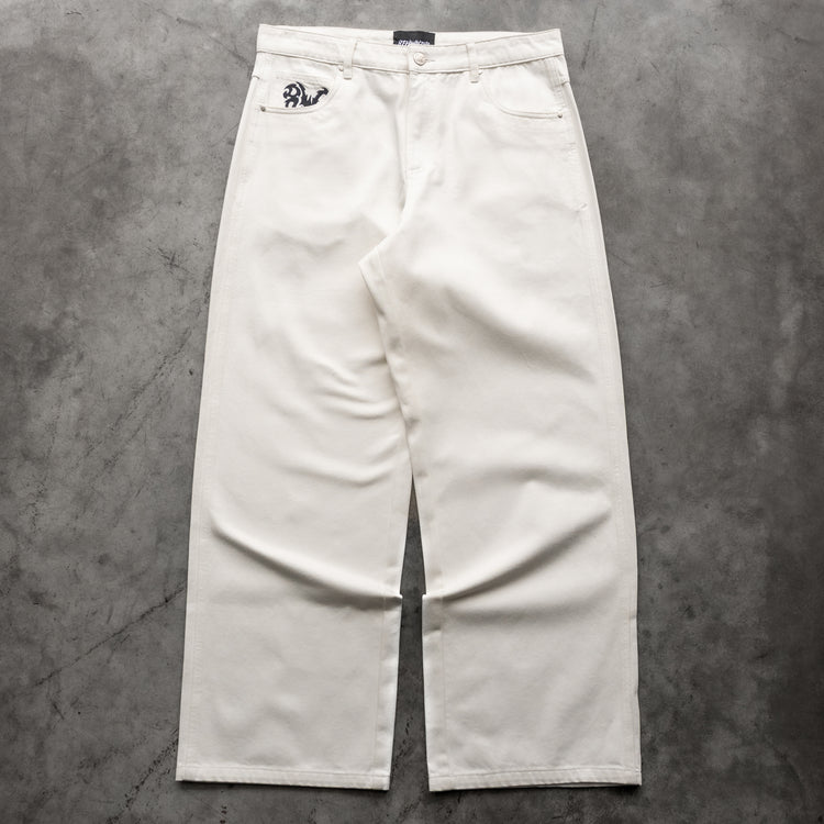 8W TRIBAL BAGGY JEANS WHITE