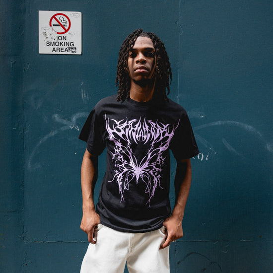 TRIBAL BUTTERFLY TEE BLACK