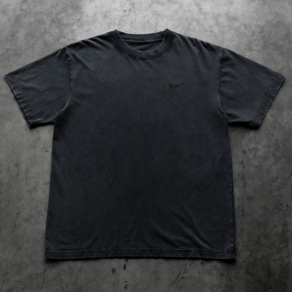 BASIC EMBROIDERED TEE VINTAGE BLACK - Second Image