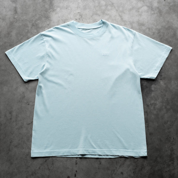BASIC EMBROIDERED TEE LIGHT BLUE - Second Image