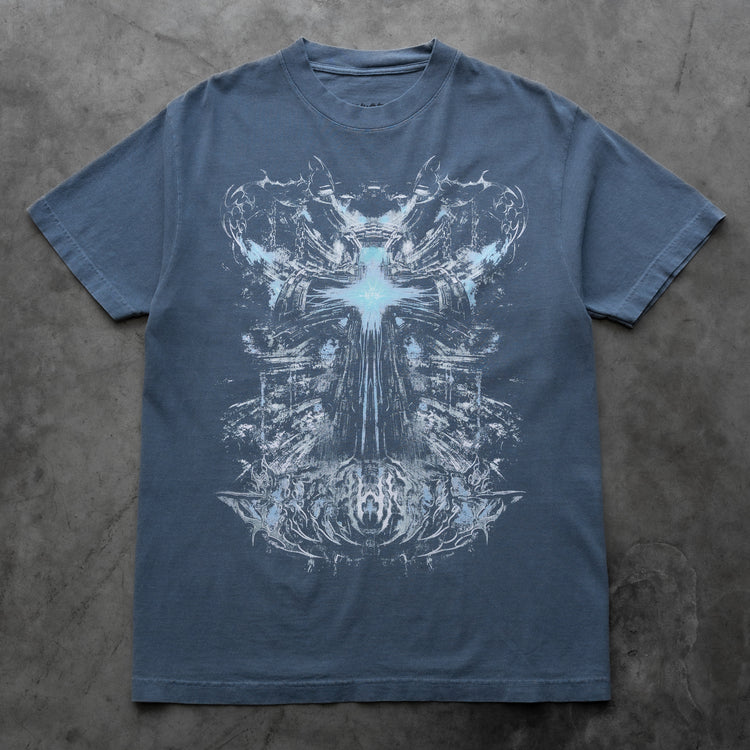 CYBER CROSS TEE VINTAGE BLUE