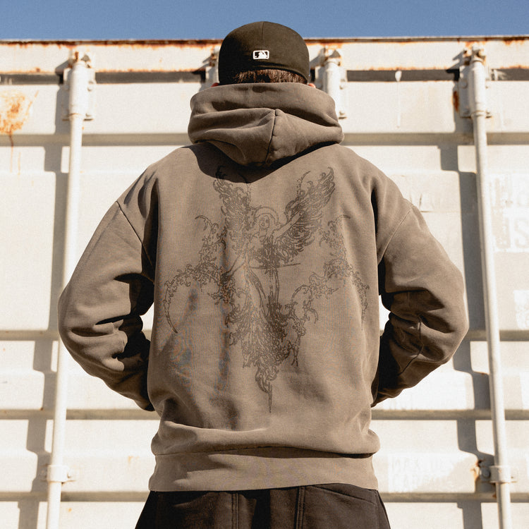 SIGIL ANGEL HOODIE VINTAGE BLACK