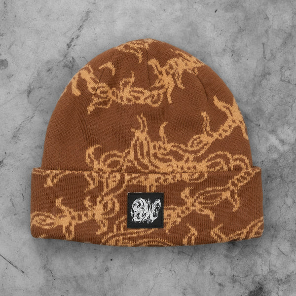 BARBED WIRE BEANIE BROWN - Second Image