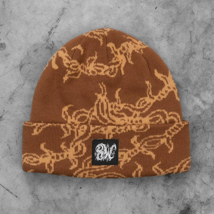 BARBED WIRE BEANIE BROWN