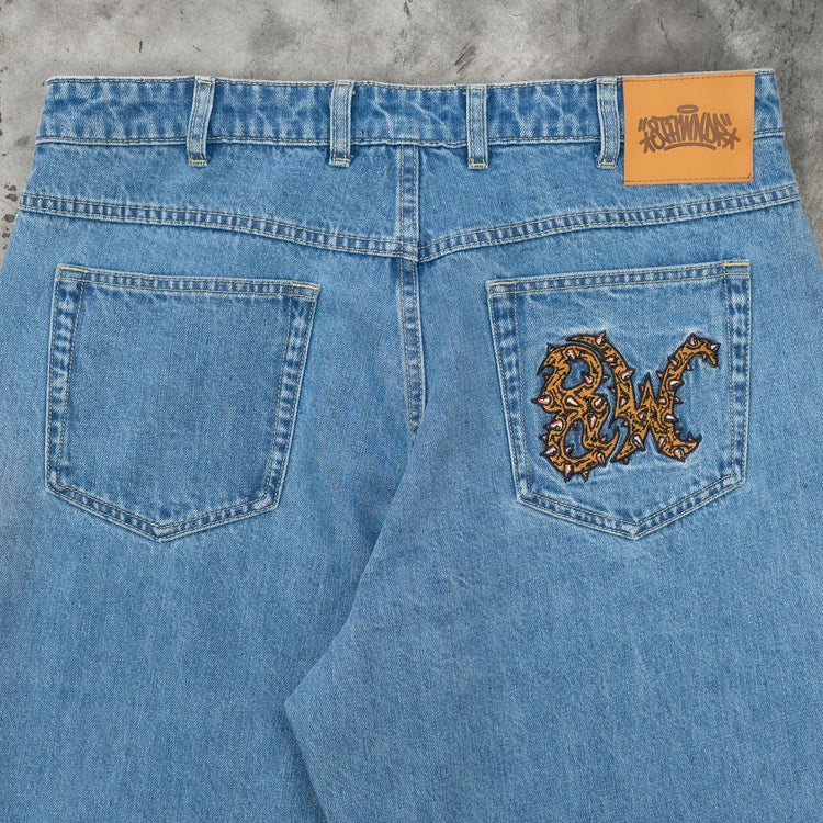 8W SPIKE BAT BAGGY JEANS BLUE