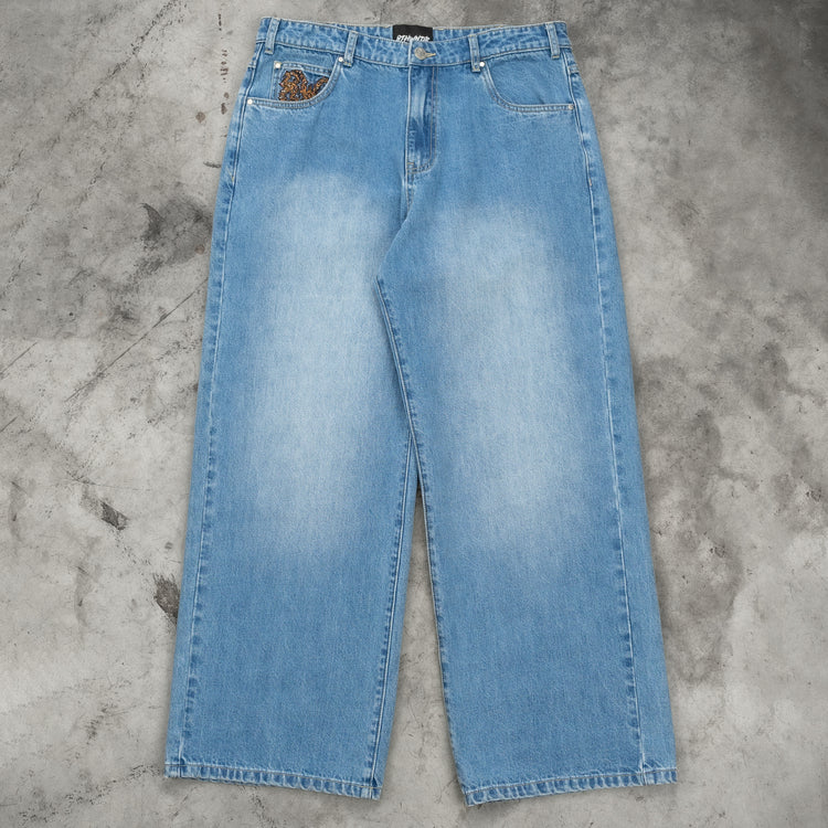 8W SPIKE BAT BAGGY JEANS BLUE