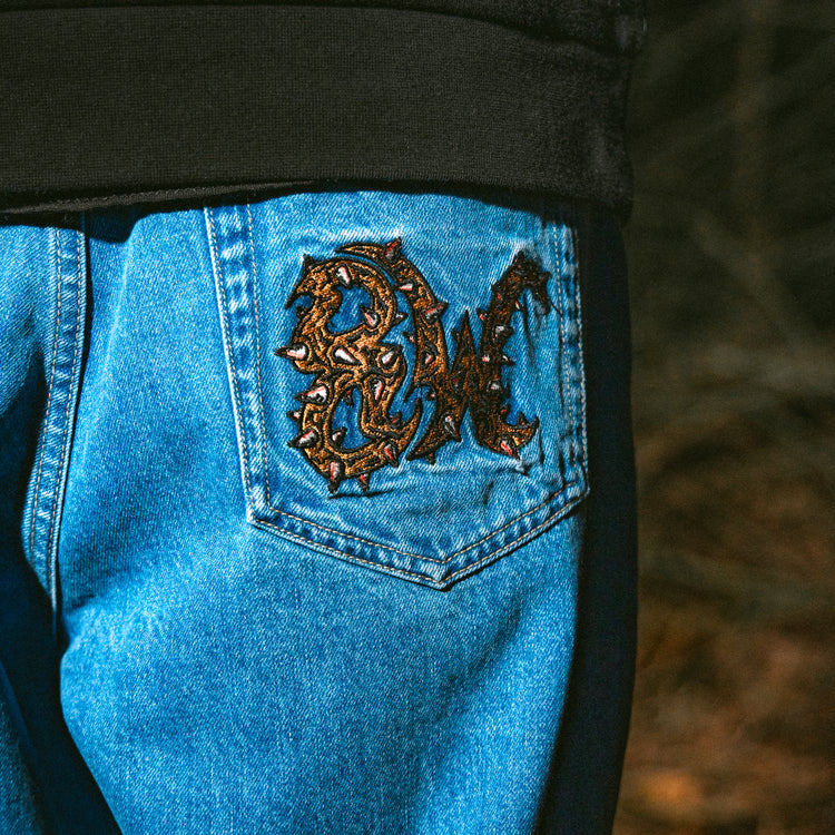 8W SPIKE BAT BAGGY JEANS BLUE