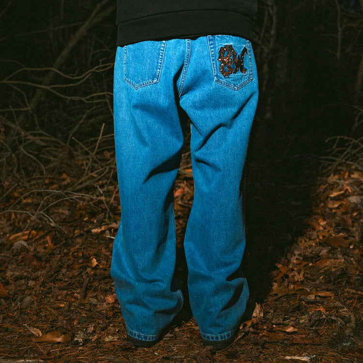 8W SPIKE BAT BAGGY JEANS BLUE