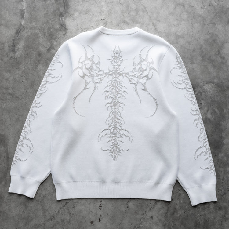 TRIBAL KNITTED SWEATER WHITE