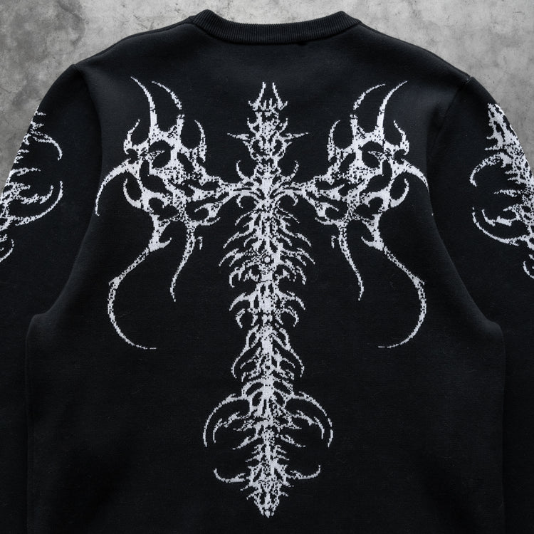 TRIBAL KNITTED SWEATER BLACK