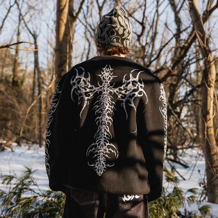 TRIBAL KNITTED SWEATER BLACK