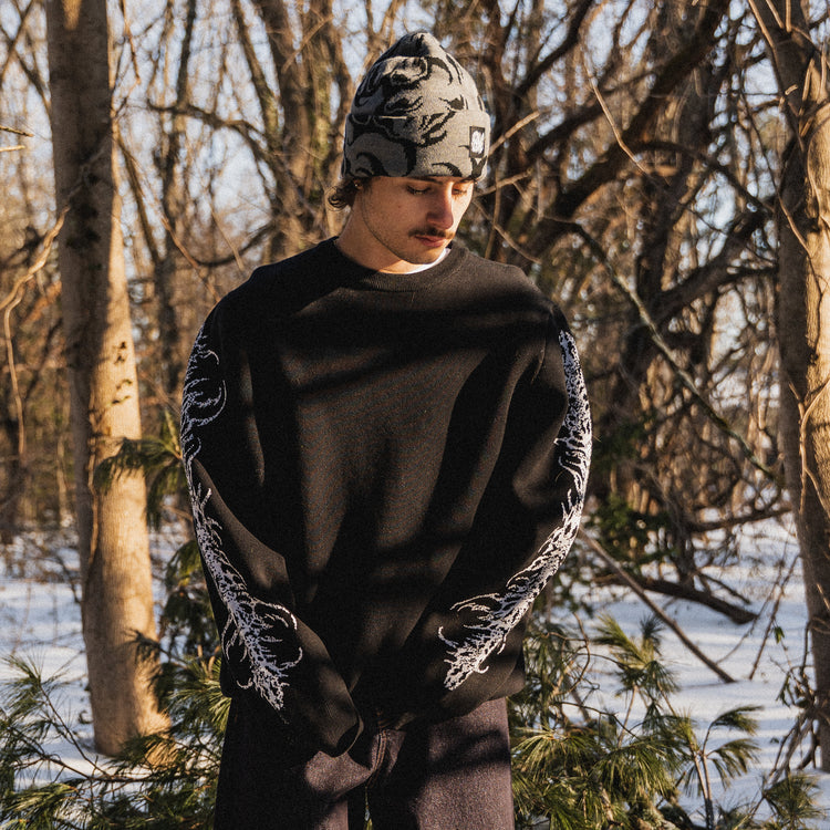 TRIBAL KNITTED SWEATER BLACK