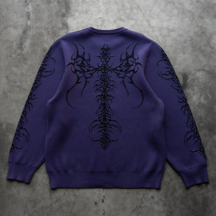 TRIBAL KNITTED SWEATER PURPLE