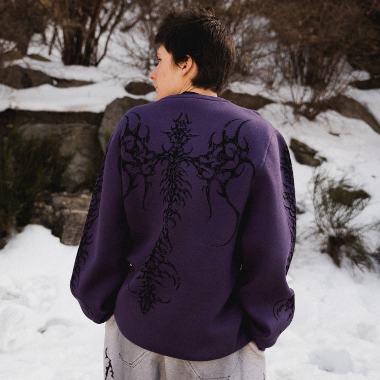 TRIBAL KNITTED SWEATER PURPLE