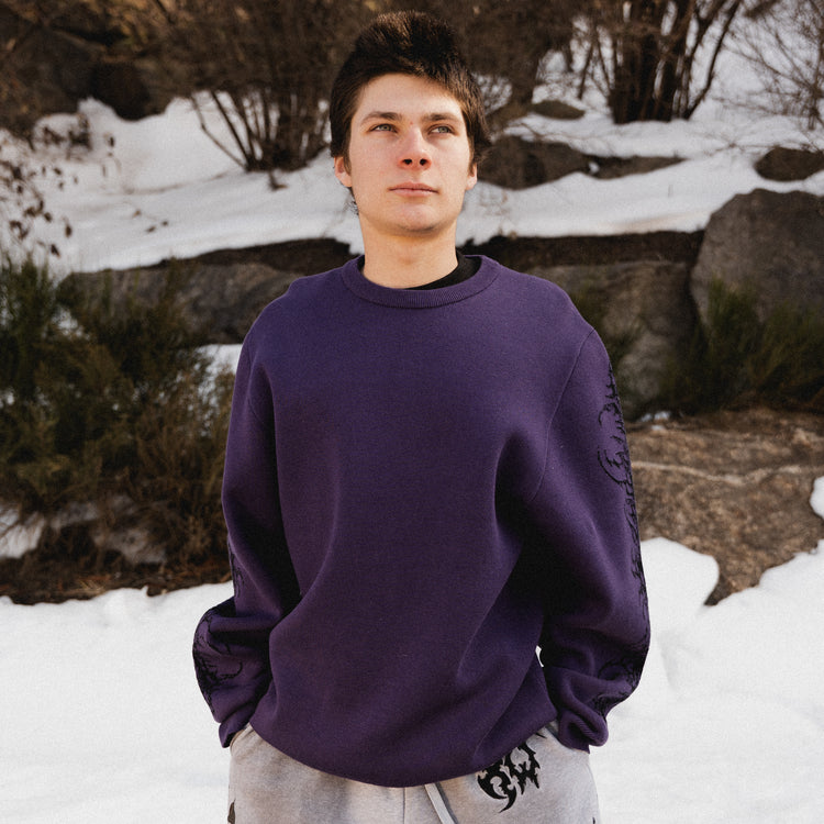 TRIBAL KNITTED SWEATER PURPLE