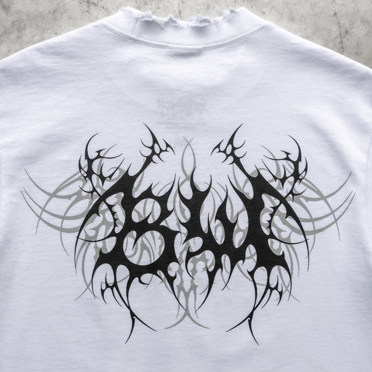 TRIBAL 8W DISTRESSED TEE WHITE