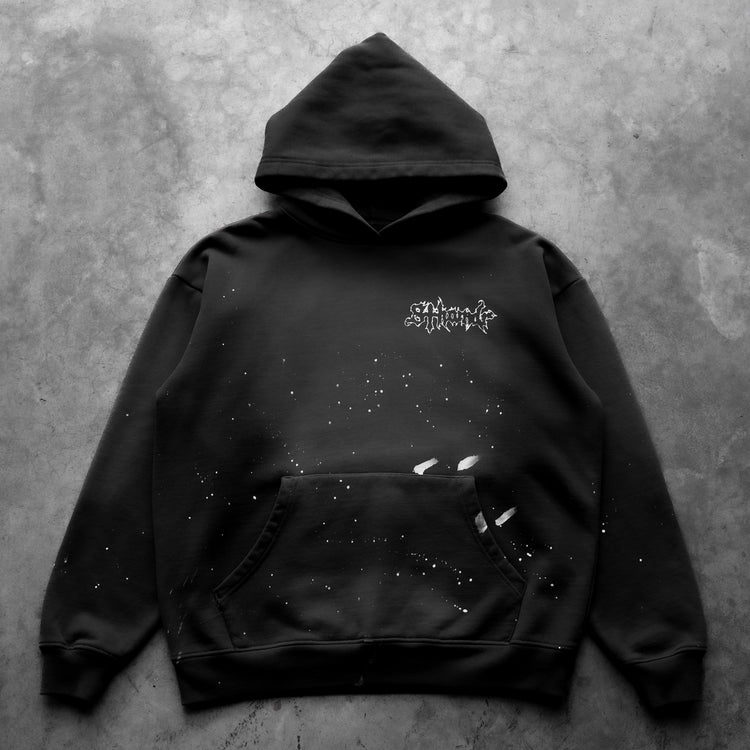 CROSS LOGO HOODIE BLACK PAINT