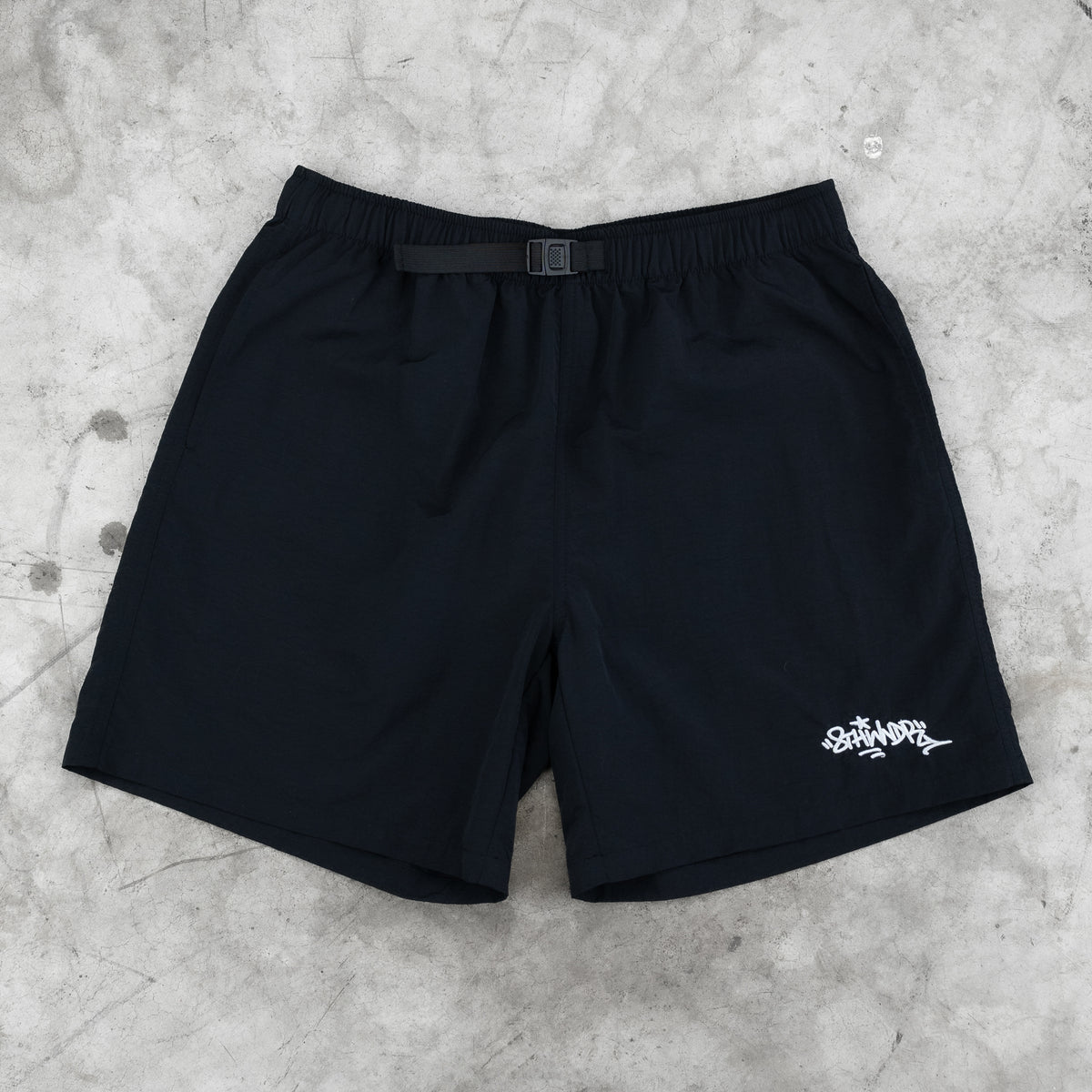 GRAFFITI NYLON SHORTS BLACK