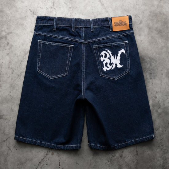 8W TRIBAL BAGGY JORTS DARK BLUE