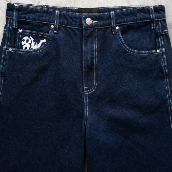 8W TRIBAL BAGGY JORTS DARK BLUE
