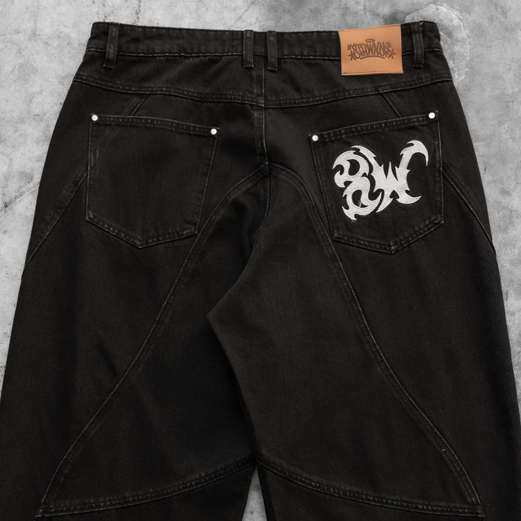 8W PANEL BAGGY JEANS BLACK