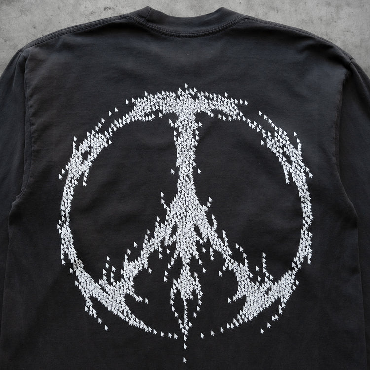 PEACE L/S TEE VINTAGE BLACK