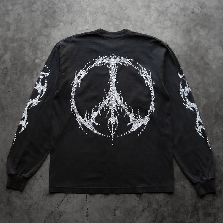 PEACE L/S TEE VINTAGE BLACK