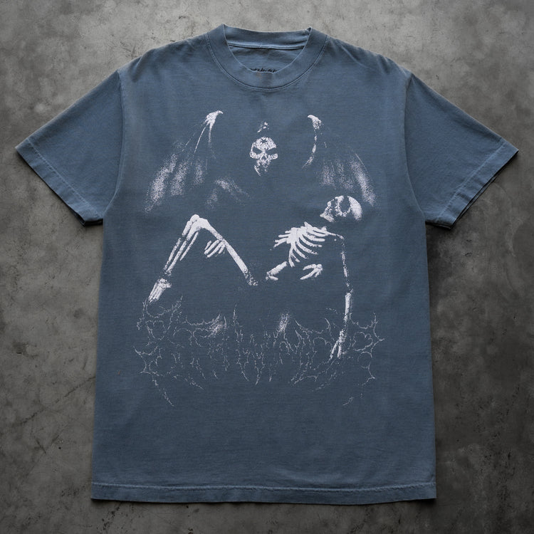 WINGED REAPER TEE VINTAGE BLUE