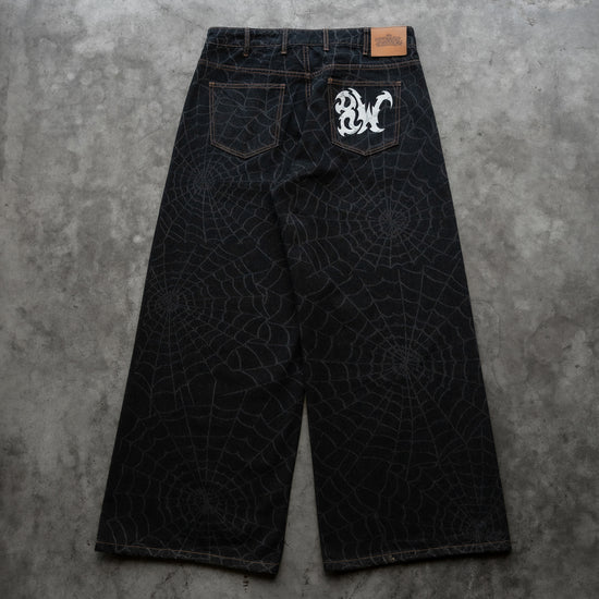 8W BAGGY WEB JEANS BLACK