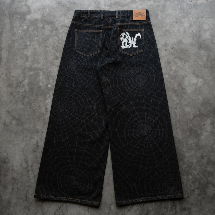8W BAGGY WEB JEANS BLACK