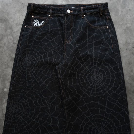 8W BAGGY WEB JEANS BLACK