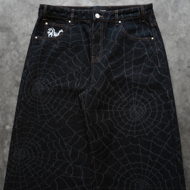 8W BAGGY WEB JEANS BLACK