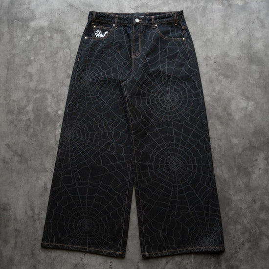 8W BAGGY WEB JEANS BLACK
