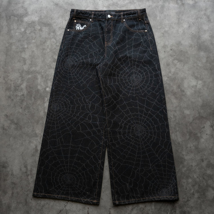 8W BAGGY WEB JEANS BLACK