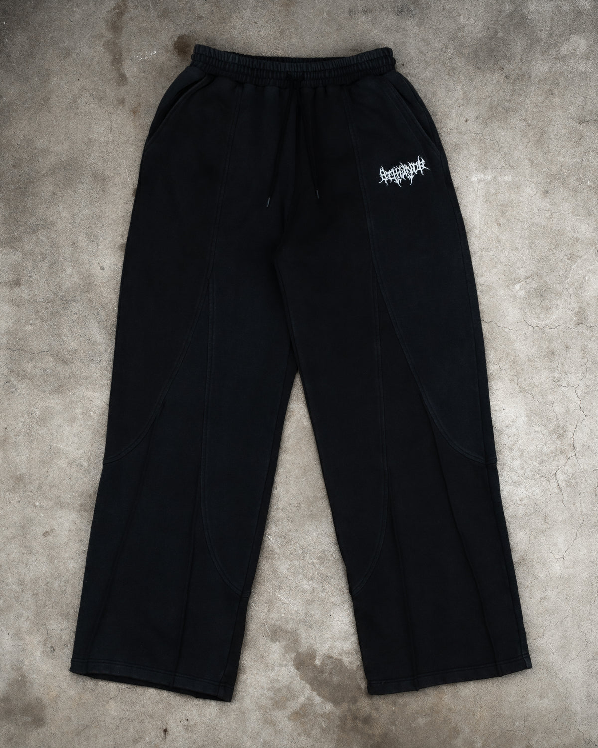 PANEL BAGGY SWEATPANTS BLACK *PRE ORDER*