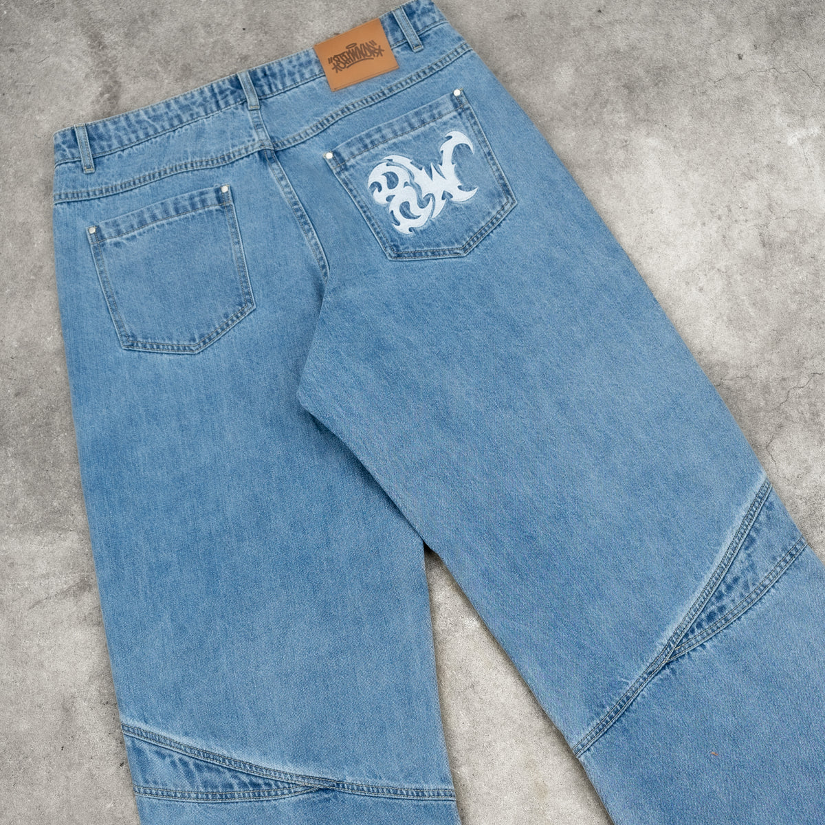 8W PANEL BAGGY JEANS BLUE