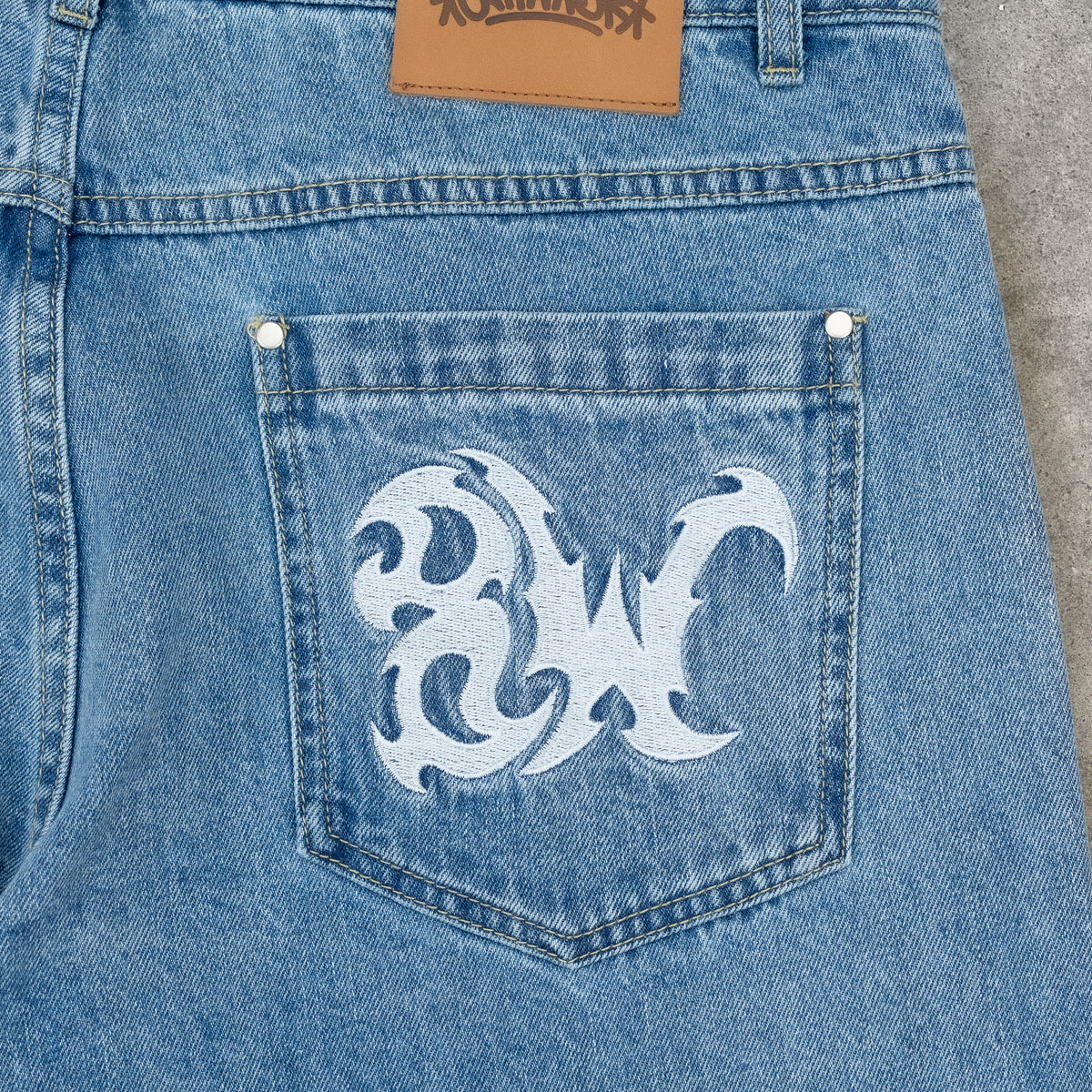 8W PANEL BAGGY JEANS BLUE