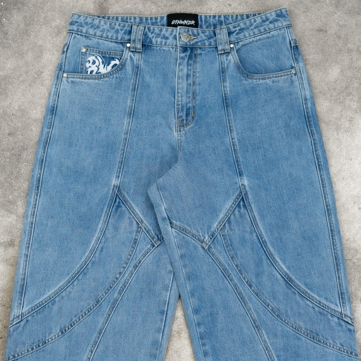 8W PANEL BAGGY JEANS BLUE