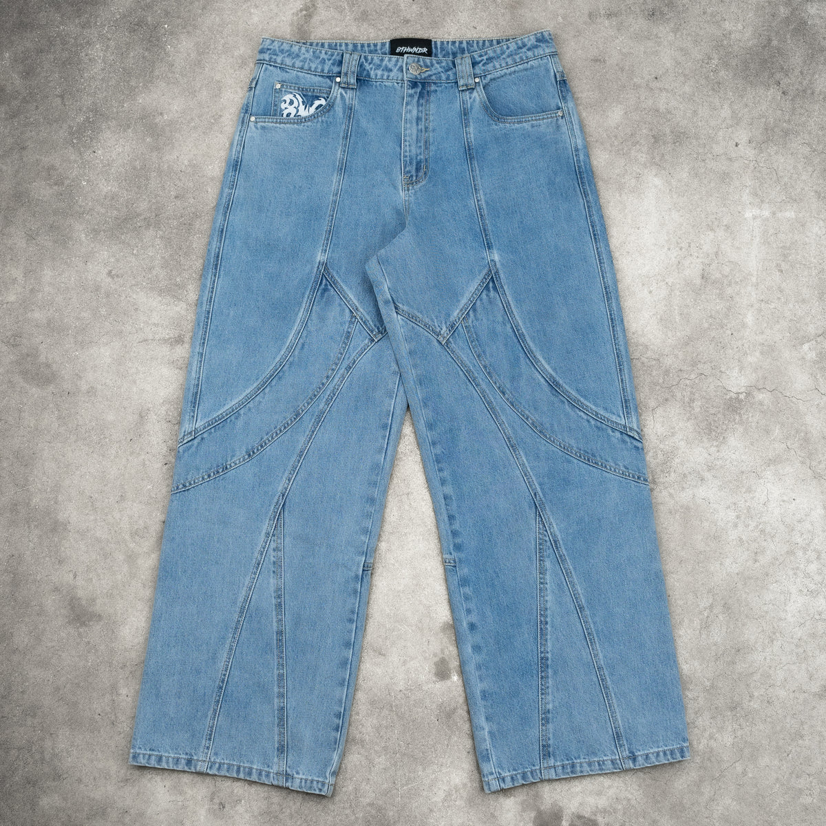 8W PANEL BAGGY JEANS BLUE