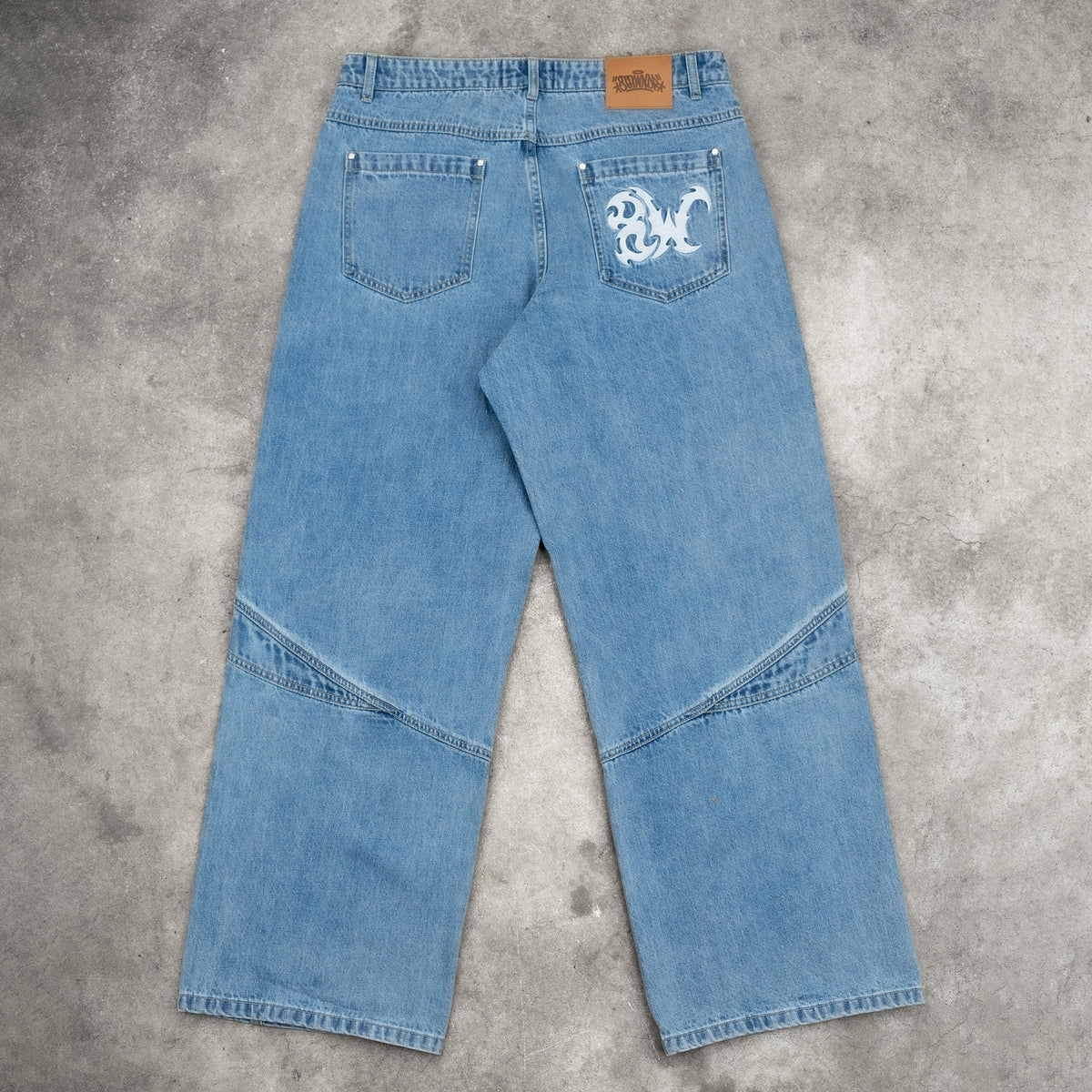 8W PANEL BAGGY JEANS BLUE