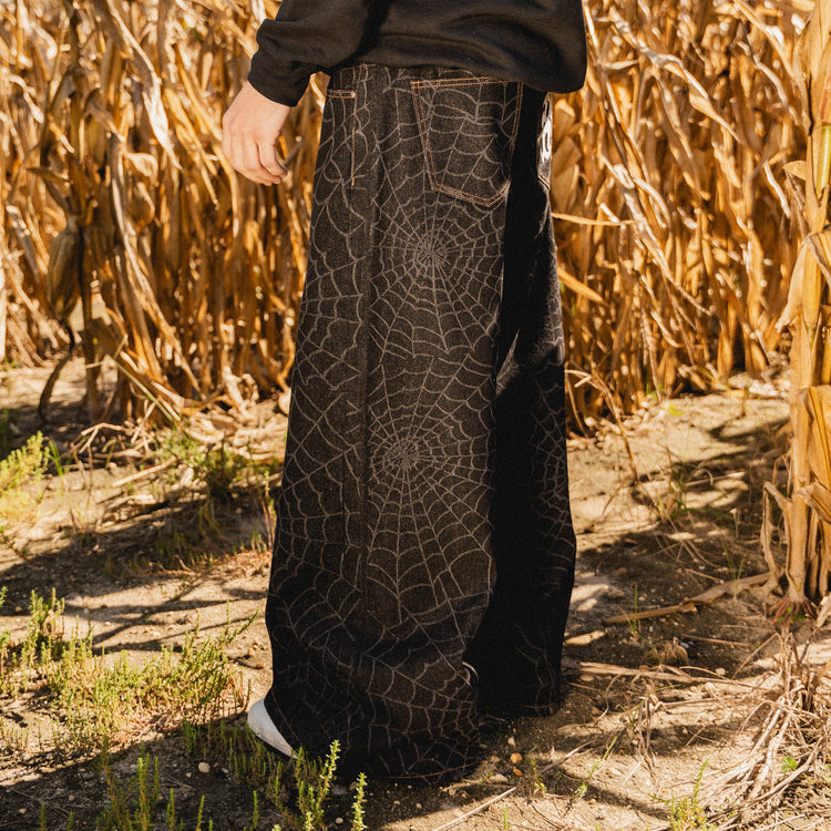 8W BAGGY WEB JEANS BLACK