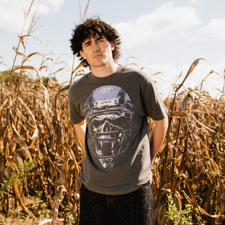 SKULL HELMET TEE VINTAGE BLACK