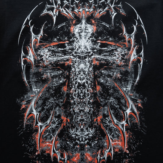 TRIBAL CROSS TEE BLACK