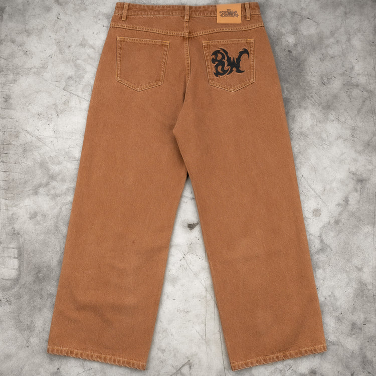 8W TRIBAL BAGGY JEANS BROWN