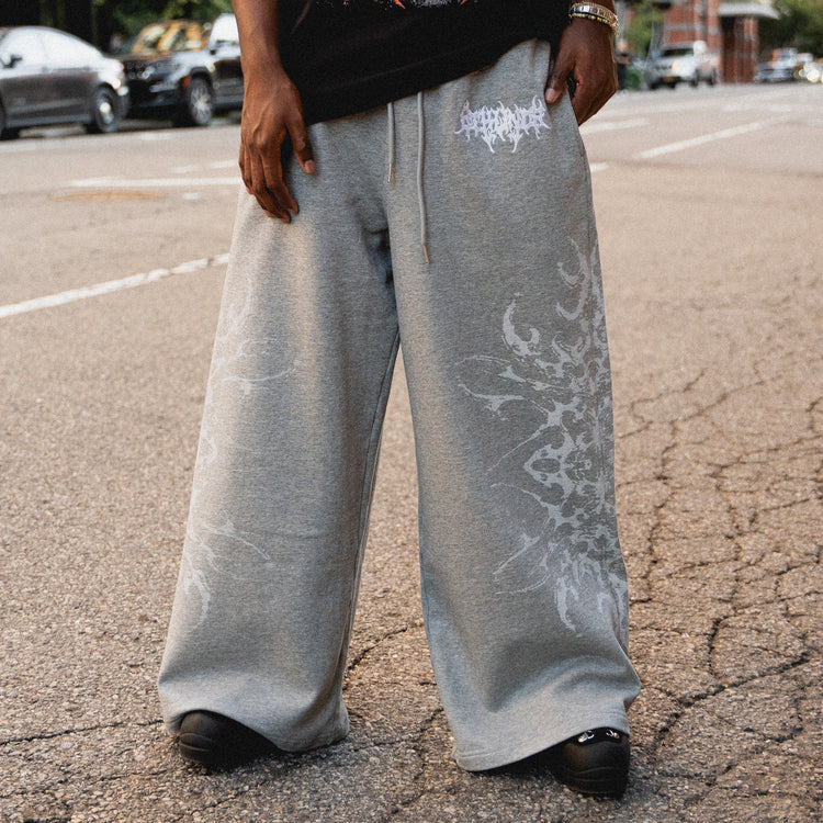 TRIBAL BAGGY SWEATPANTS GREY