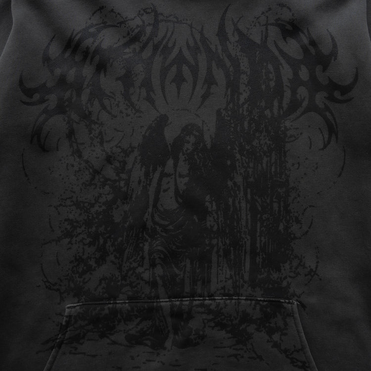 FALLEN ANGEL HOODIE VINTAGE BLACK