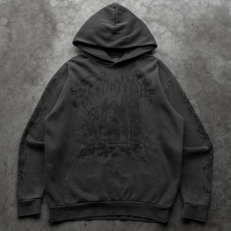 FALLEN ANGEL HOODIE VINTAGE BLACK